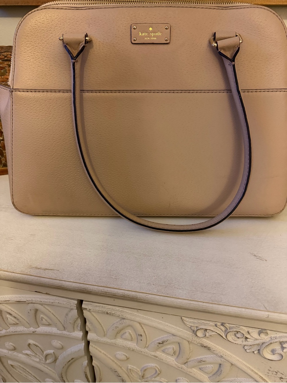 Kate Spade Cream Leather Tote Bag